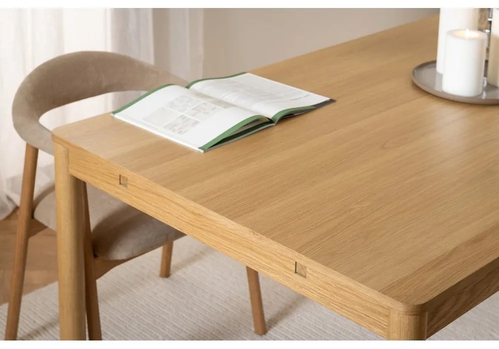 Сгъваема трапезна маса от дъб в естествен цвят 100x200 cm Atlantic – Actona