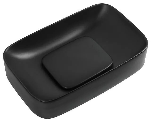 Мивка за баняCARLINO 901MB, Inter Ceramic, монтаж върху плот, порцелан, черен мат, 37.5х14.5х60см