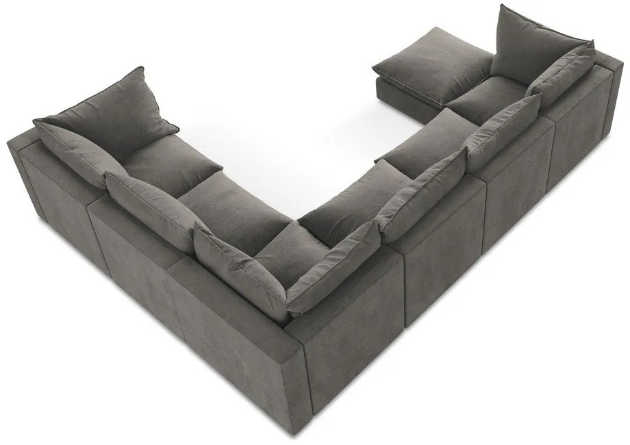 Тъмносив ъглов диван (десен ъгъл/U форма) Manao – Makamii