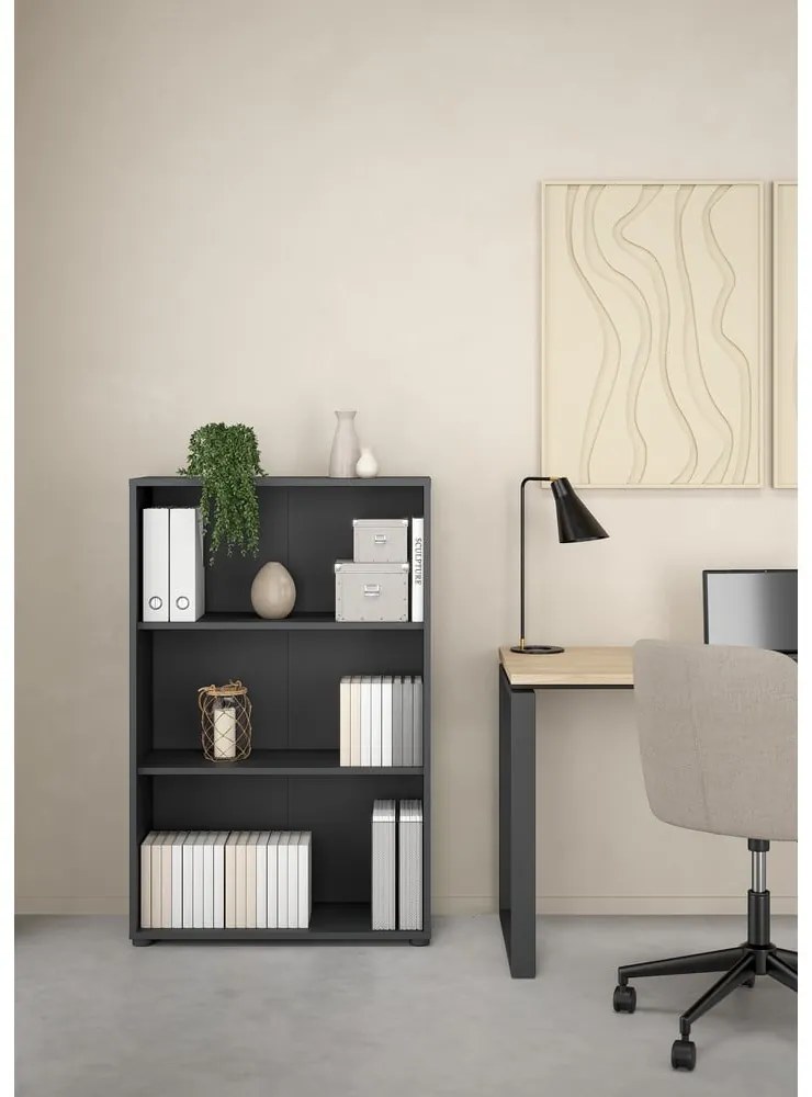 Антрацитна етажерка за книги 80x124 cm Sign - Tvilum
