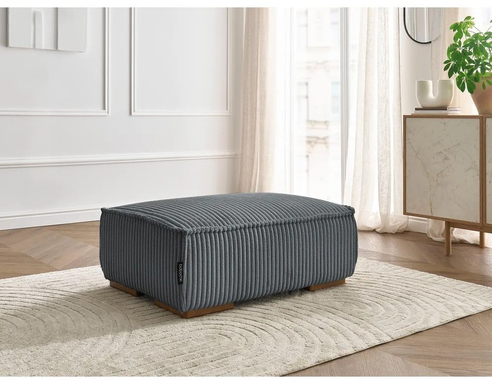 Тъмносива табуретка от рипсено кадифе Chelsea – Bobochic Paris