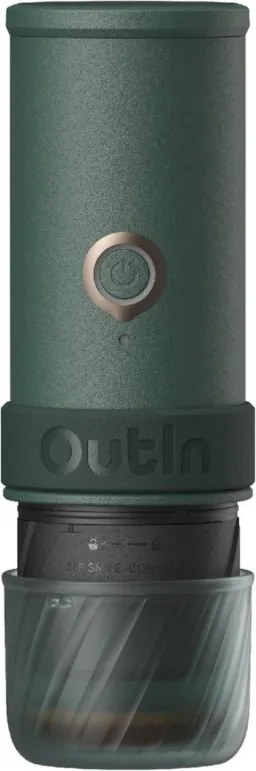 Преносима еспресо машина Outin Mino CG, 22 bar, 9000 mAh, 70 мл, Екстракция при 93.3°C, Мляно + капсули Nespresso, USB-C, Планинско зелен