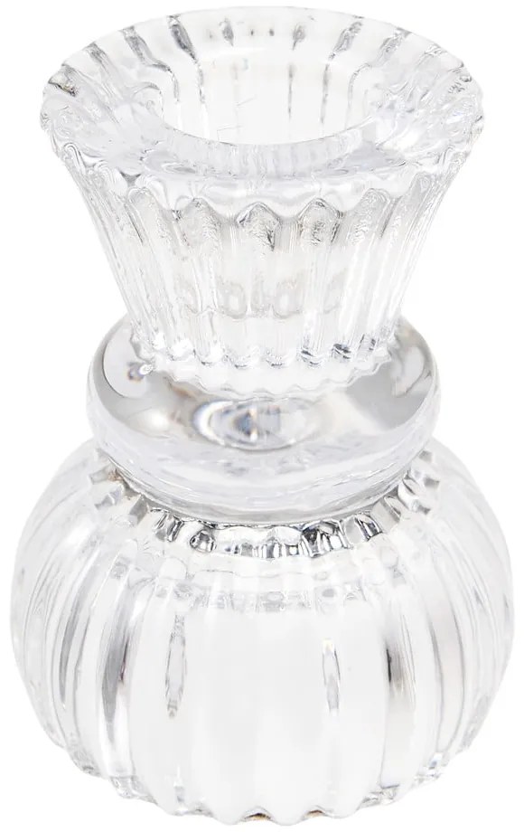 Нисък свещник от прозрачно стъкло - Rex London