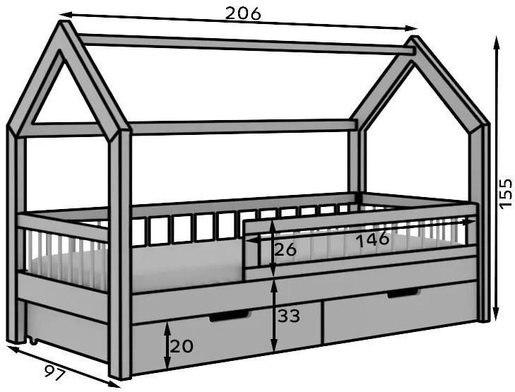 Детско легло Luca-Fusiko-90 x 200