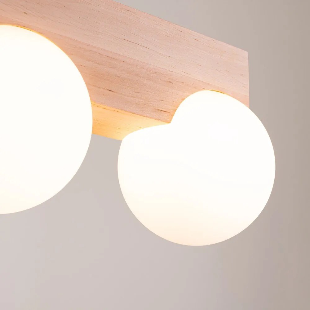 Бяло/естественo осветително тяло за таван със стъклен абажур ø 12 cm Solum – Sollux