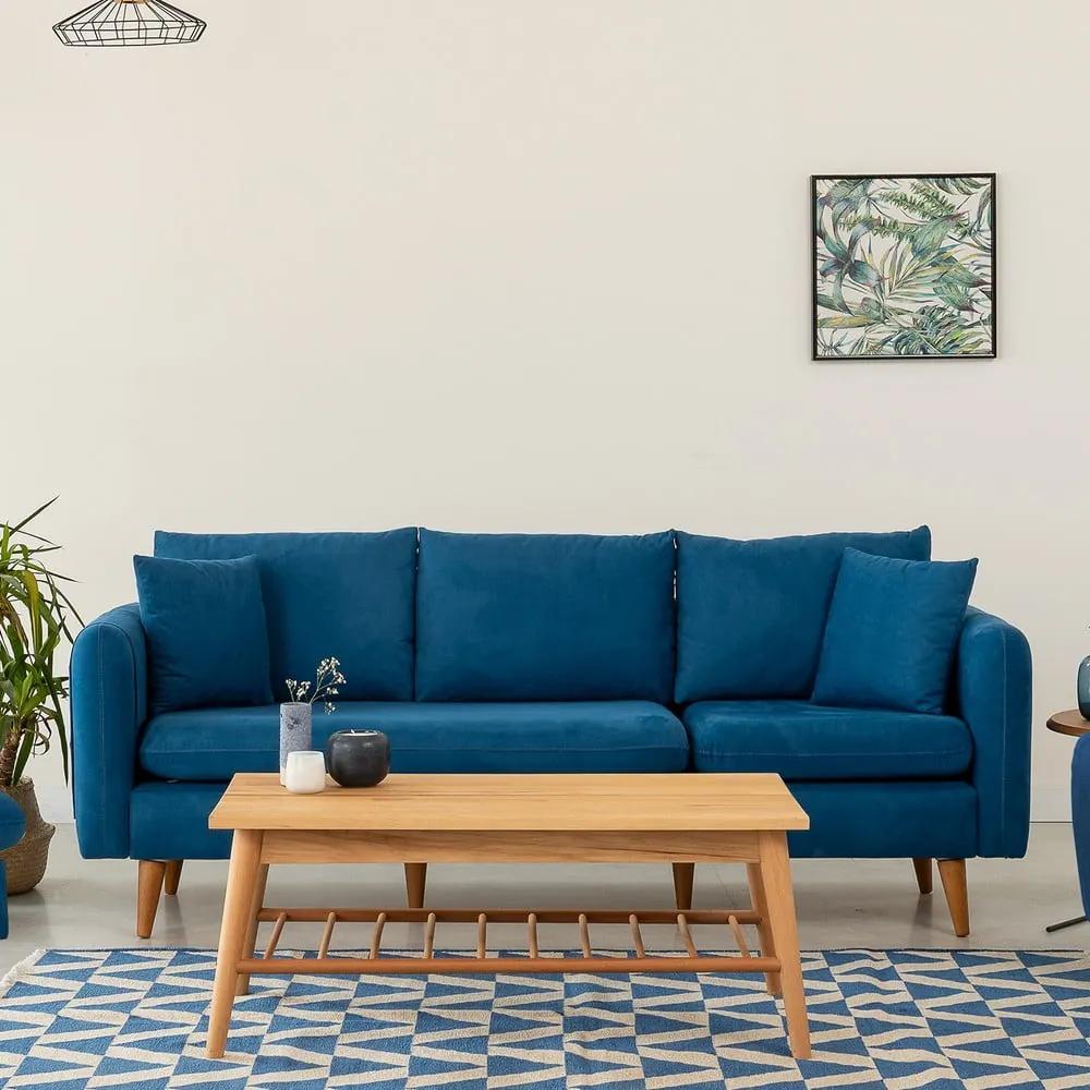 Тъмносин диван 215 cm Sofia – Balcab Home