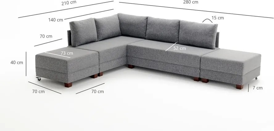 Бежов ъглов разтегателен диван (ляв ъгъл) Fly – Balcab Home