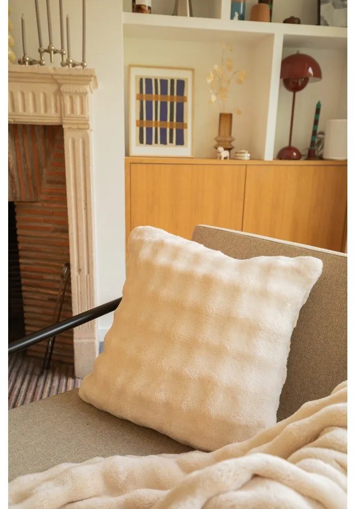 Одеяло от микроплюш в цвят слонова кост 150x200 cm Wave – Tiseco Home Studio