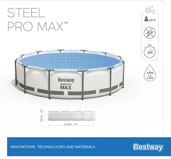 Сглобяем басейн Steel Pro Frame 3.05 метра - Bestway