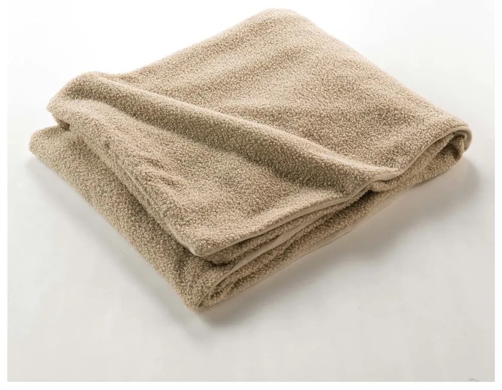 Бежово одеяло от флийс 180x220 cm Curly Wooly – douceur d'intérieur