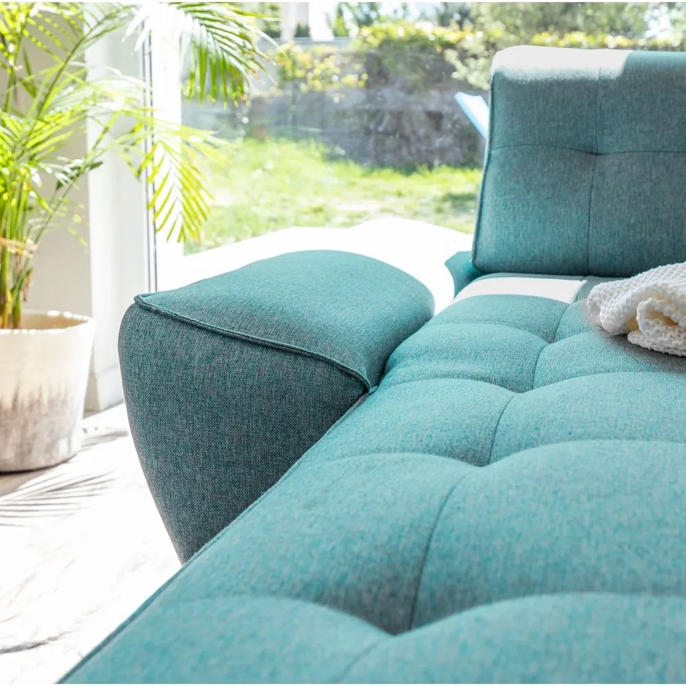 Тюркоаз разтегателен ъглов диван (променлив) Dazzling Daisy – Miuform