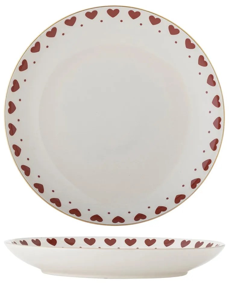 Бяла глинена чиния с коледен мотив ø 26,5 cm Jolly – Bloomingville