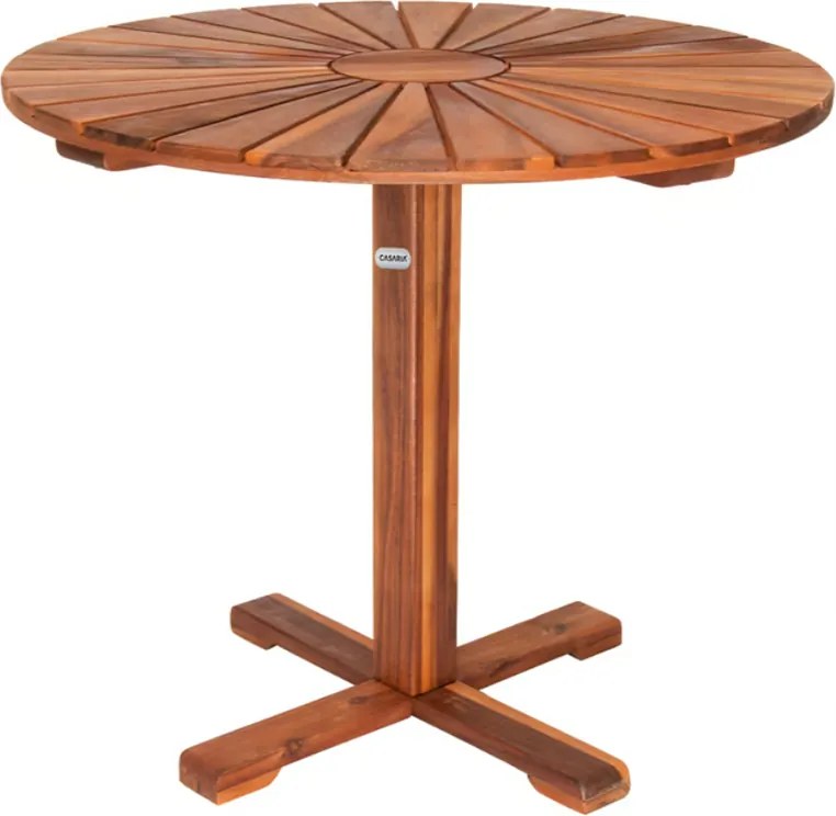 Кръгла градинска маса от масив от акация - 70 см