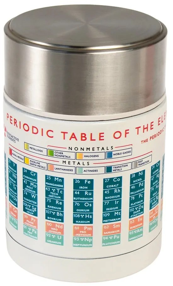Детски термос за храна в кремав и сребрист цвят 450 ml Periodic Table – Rex London