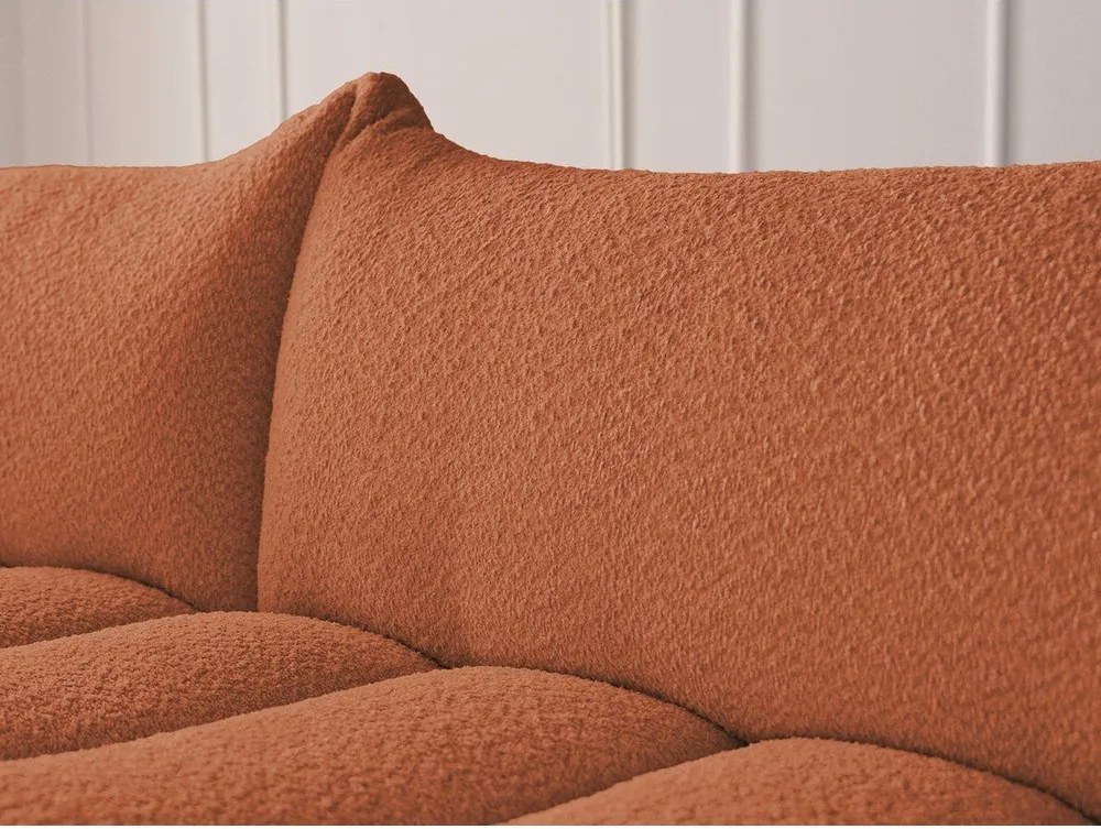 Оранжев ъглов диван от прежда с примки от букле (ляв ъгъл) Azra – Bobochic Paris