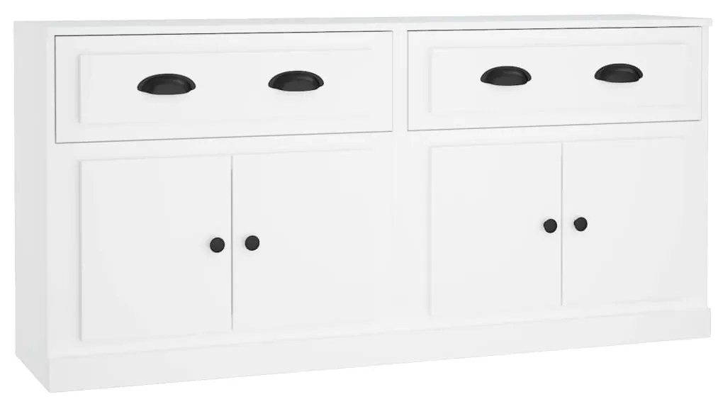 3185263 vidaXL Сайдборди, 2 бр, бели, инженерно дърво