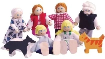 Bigjigs - Комплект дървени кукли - Семейство