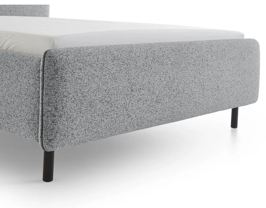 Светлосиво двойно легло 160x200 cm тапицирано без ламелно дъно Primo – Meise Möbel