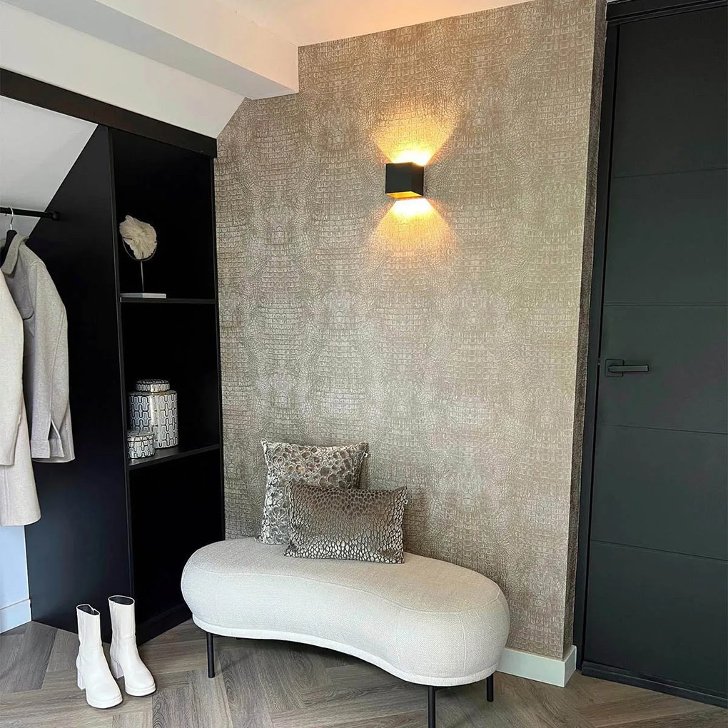 Интелигентен стенен аплик черен 8 см с Wifi G9 - Transfer