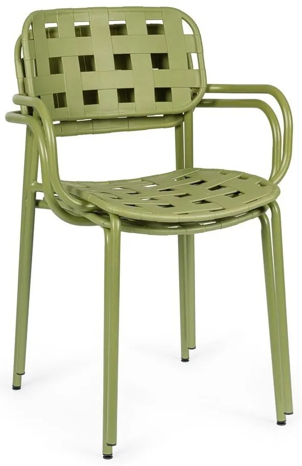 Зелени градински столове в комплект от 4 бр. метални Clover – Bizzotto