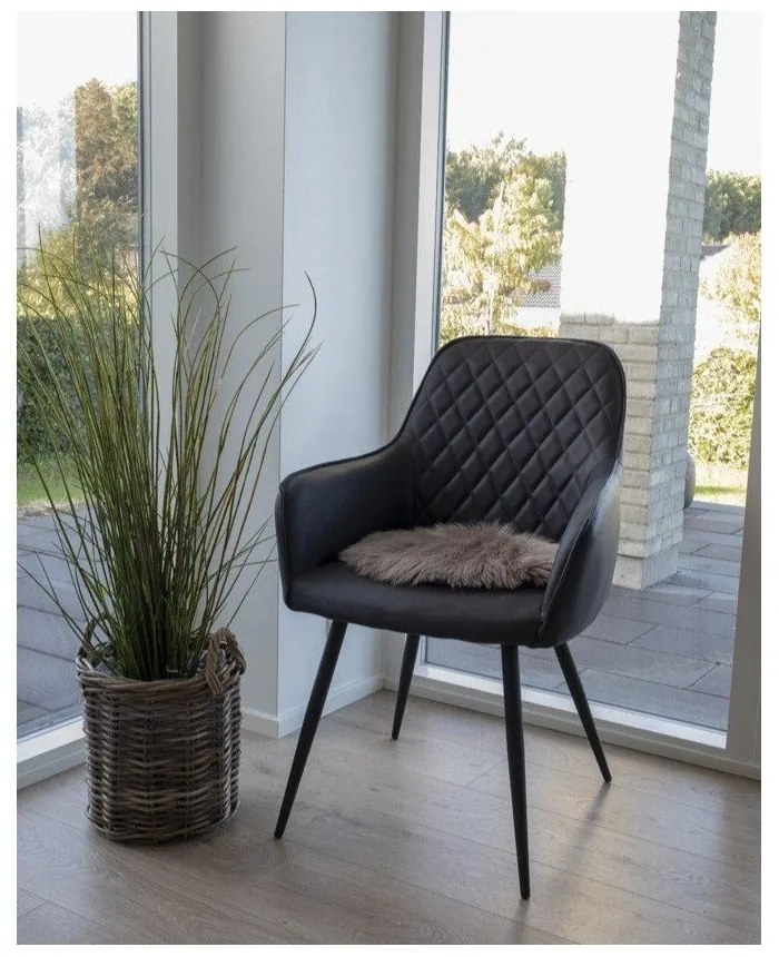 Тъмносини тапицирани трапезни столове в комплект с подлакътници 2 бр. Harbo – House Nordic