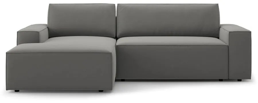 Светлосив кадифен сгъваем/с място за съхранение ъглов диван (ляв ъгъл) Jodie – Micadoni