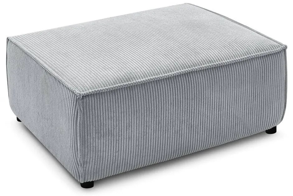 Светлосива табуретка от велур Nihad - Bobochic Paris