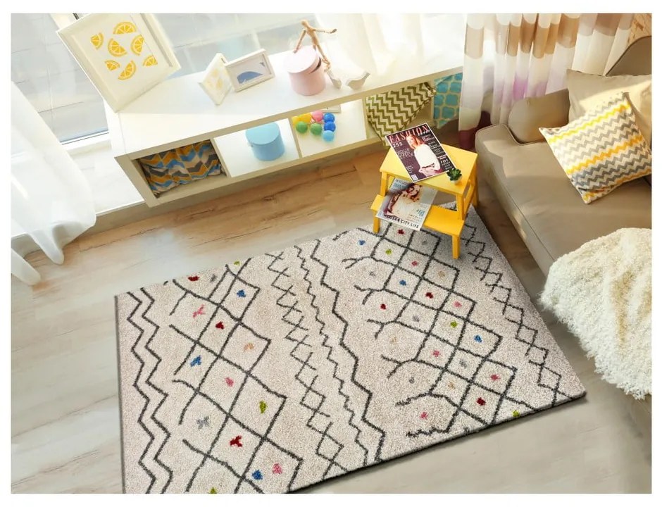 Бял килим Kasbah Puro, 80 x 150 cm - Universal