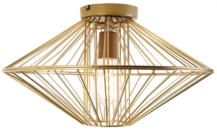 Дизайнерска таванна лампа златен проводник със светлинен ефект - Zahra