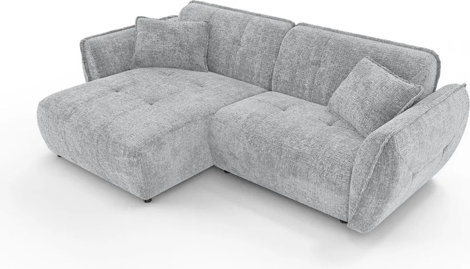 Светлосив шенилов ъглов диван (ляв ъгъл) Nelia – Ropez