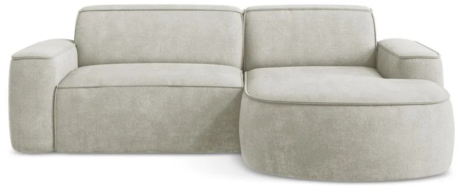 Кремав шенилов ъглов диван (десен ъгъл) Omao – Makamii