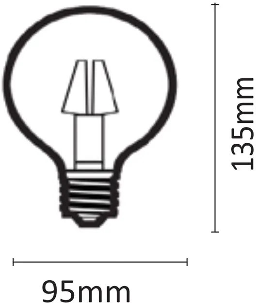 Лампа LED Filament InLight E27 G95 12W 4000K