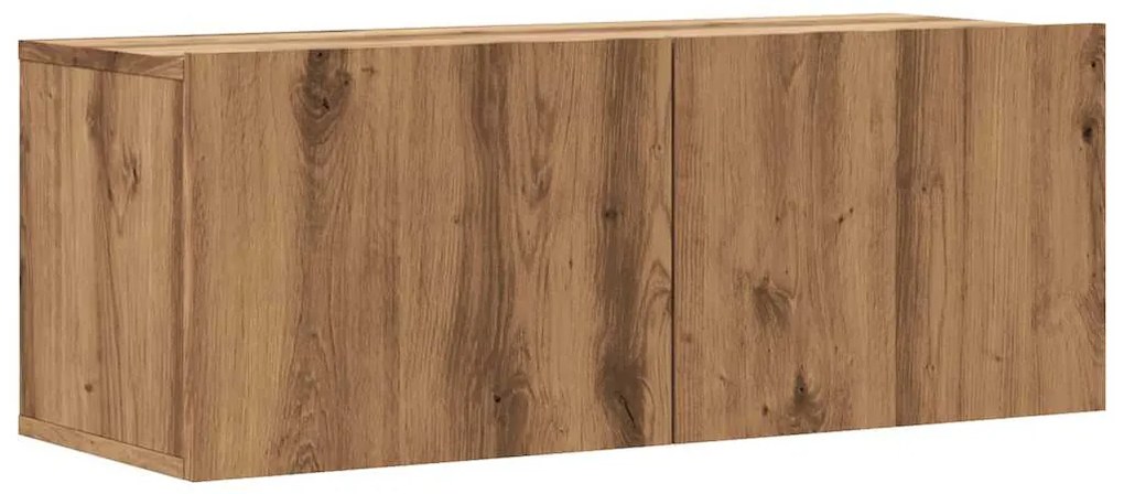 856017 vidaXL Стенни ТВ шкафове, дъб артизан, 80x30x30 см, инженерно дърво