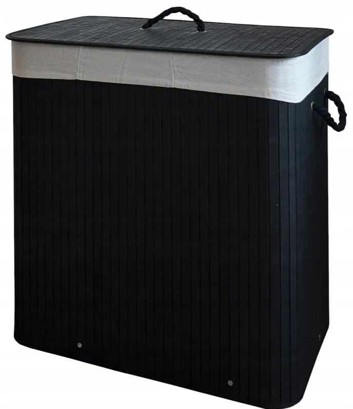 Бамбуков кош за пране - 3 камери, 150 л Eстествен