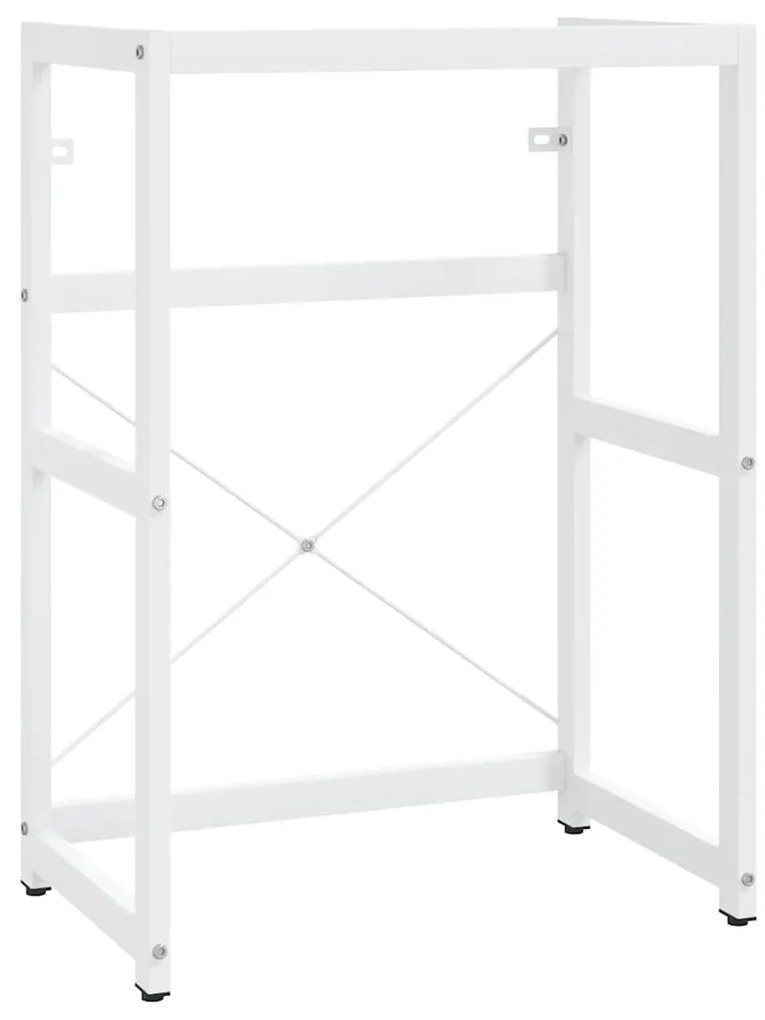 338497 vidaXL Рамка за мивка за баня, бяла, 59x38x83 см, желязо