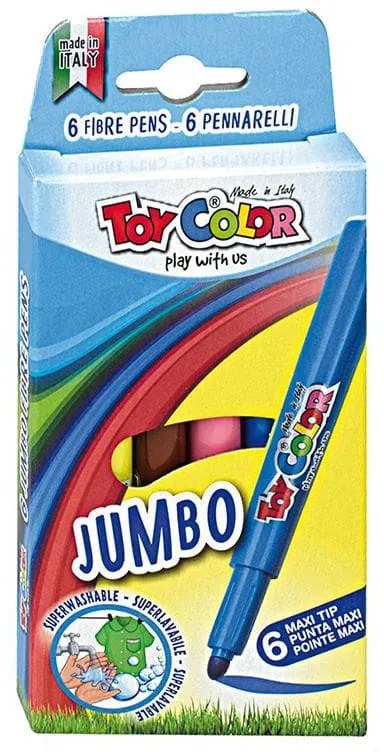 Флумастери Toy Color Jumbo, 6 цвята