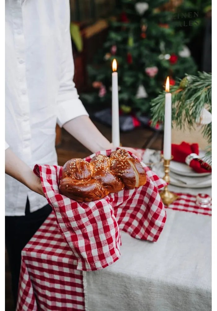 Ленена кърпа за съдове 45x65 cm Red Gingham – Linen Tales