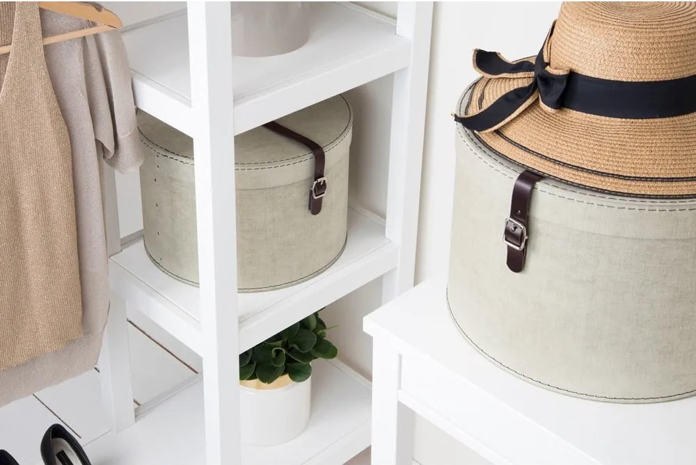 Бежови картонени кутии за съхранение в комплект 2 бр. с капаци ø 37,5x25 cm Rut Canvas Paper Laminate – Bigso