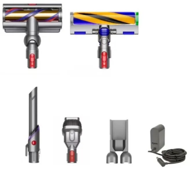 Вертикална прахосмукачка Dyson V15 Detect Аbsolute 447000-01, 660W, 0.76 л, 60 мин автономия, Сензори, 3 режима, LCD, Сив/златист