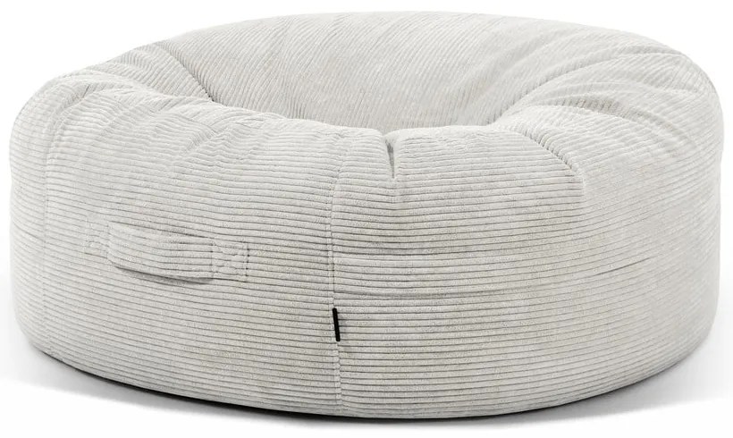 Кремав пуф от рипсено кадифе Roll 135 – SLOWDOWN