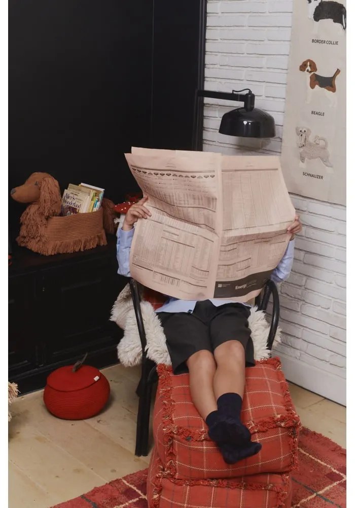 Червен детски пуф Mapple Red – Lorena Canals