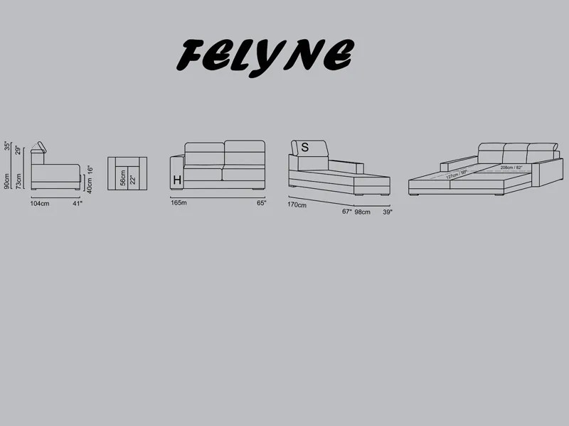 ЪГЛОВ ДИВАН FELYNE