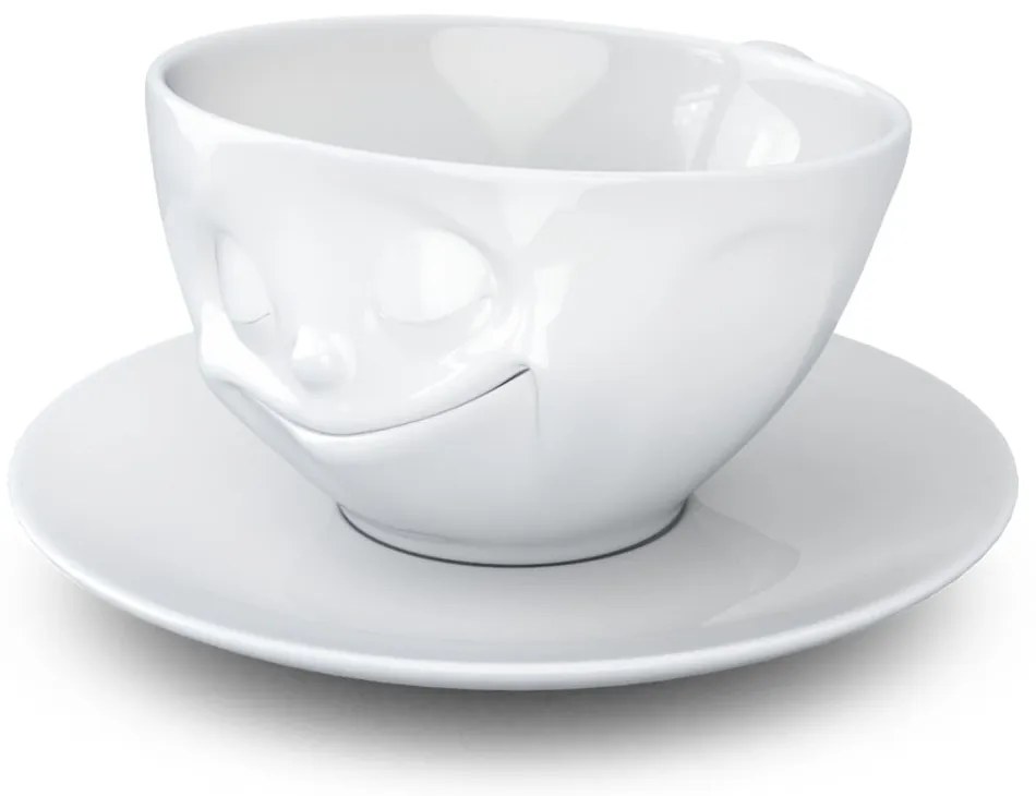 Бяла порцеланова чаша за кафе Happy, обем 200 ml - 58products