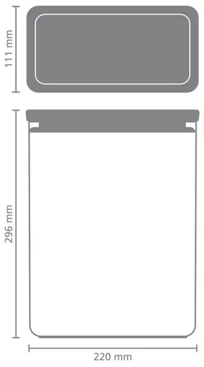 Кутия за съхранение Brabantia Tasty+ Stackable 1008878, 5.4 л, Силиконово уплътнение, Без BPA, Светлосив