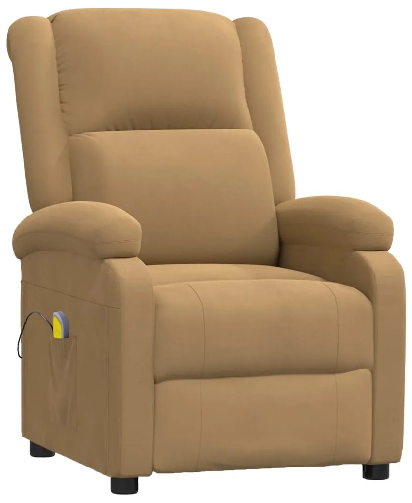 342418 vidaXL Масажен стол, кафяв, кадифе