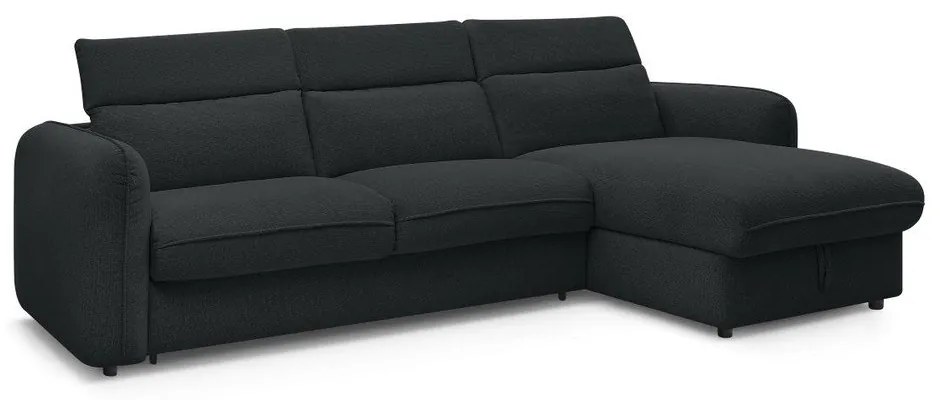 Черен разтегателен ъглов диван (променлив) Achille – Bobochic Paris