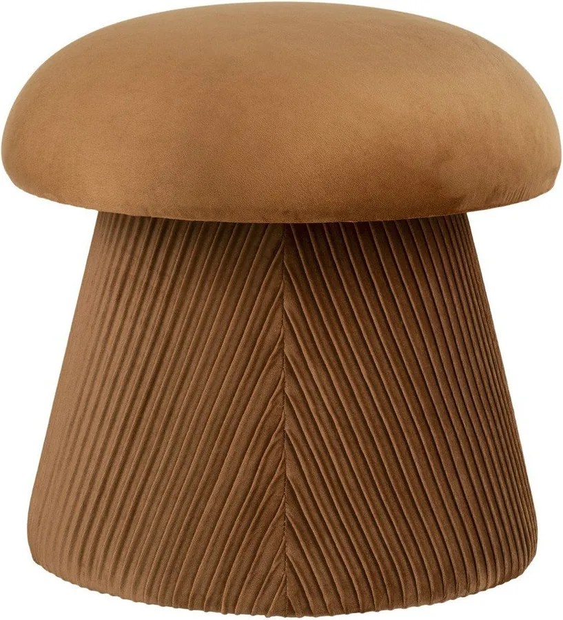 Кадифена табуретка в цвят жълта охра Hampton – House Nordic