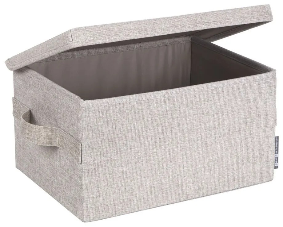 Бежова текстилна кутия за съхранение с капак 35x19x26 cm Soft Storage – Bigso Box of Sweden