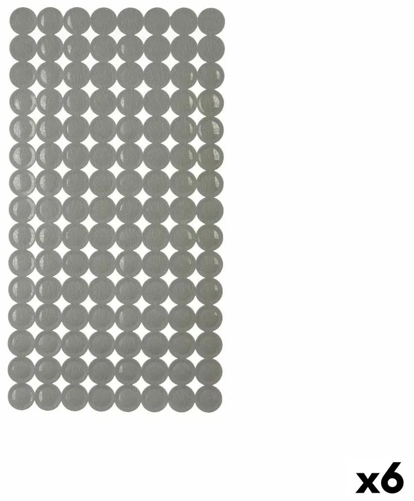 Нехлъзгаща се постелка за душ Сив PVC 68 x 36 x 1 cm (6 броя)