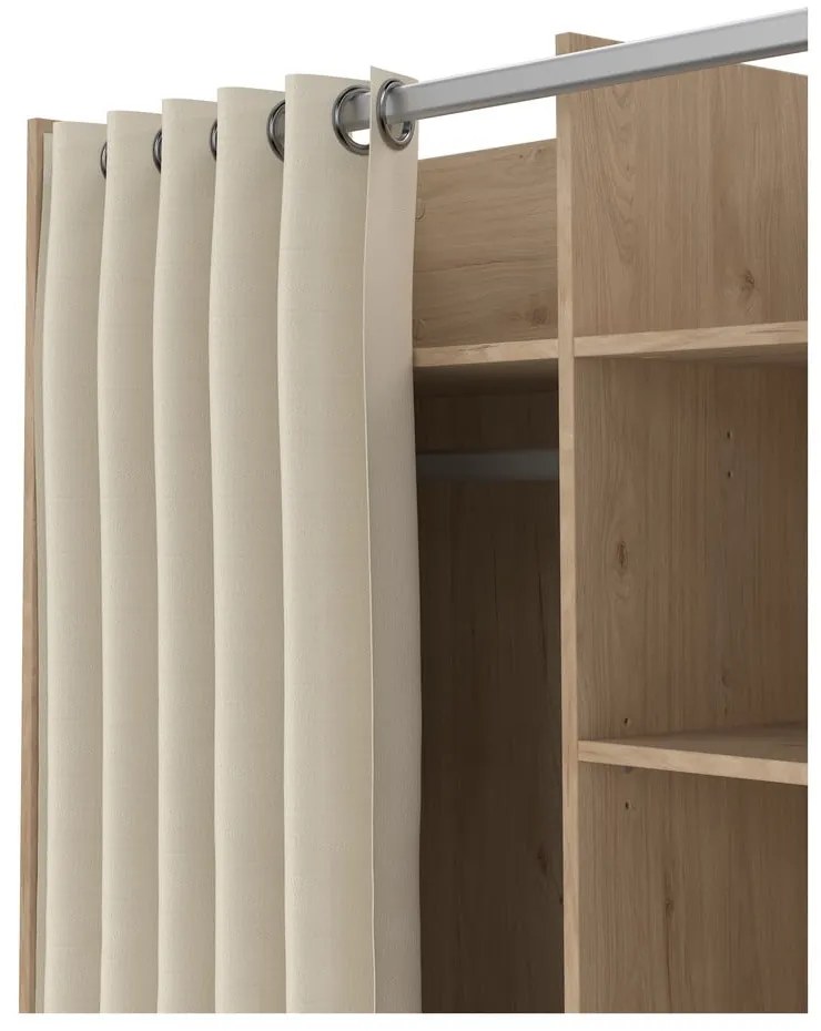 Гардероб в дъбов декор в бяло и бежово 100x160 cm Kit - Tvilum